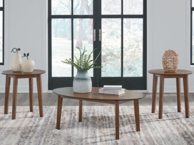 Gordonay Table (Set of 3) - Dark Brown Table Set modern furniture Contempo Furniture