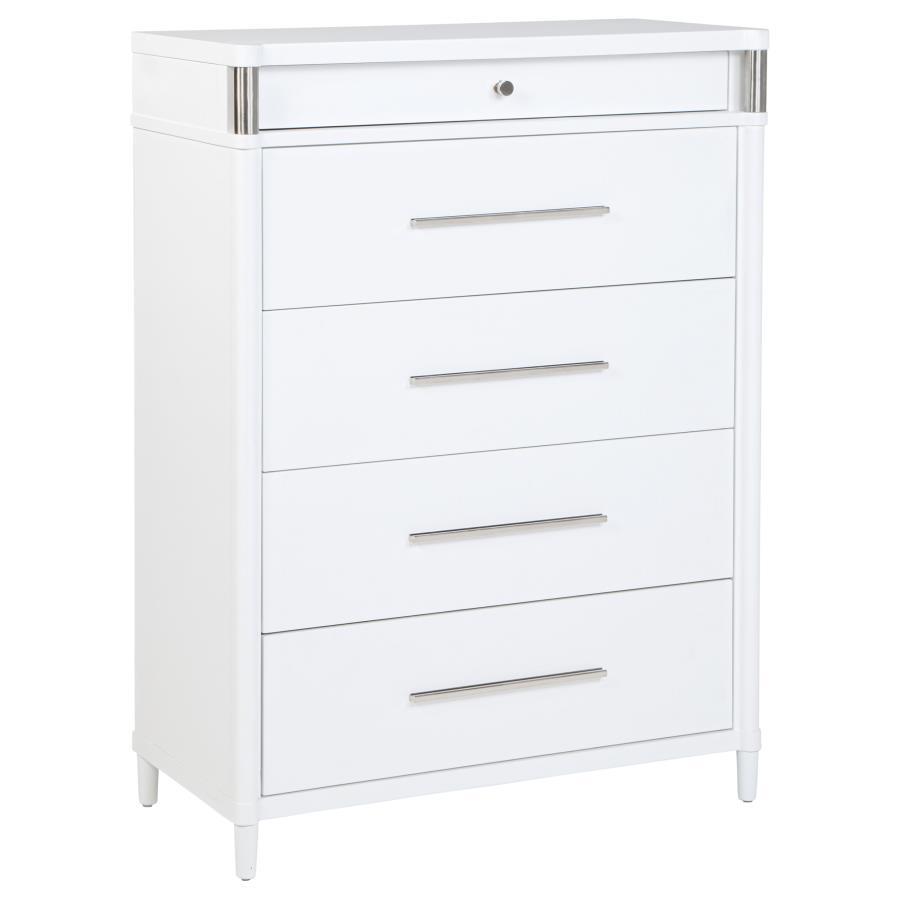 Gracemont - 5 - Drawer Bedroom Chest Of Drawers - White Accent Chest modern furniture Contempo Furniture