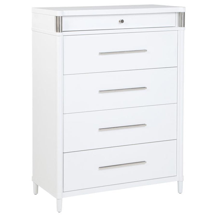 Gracemont - 5 - Drawer Bedroom Chest Of Drawers - White Accent Chest modern furniture Contempo Furniture