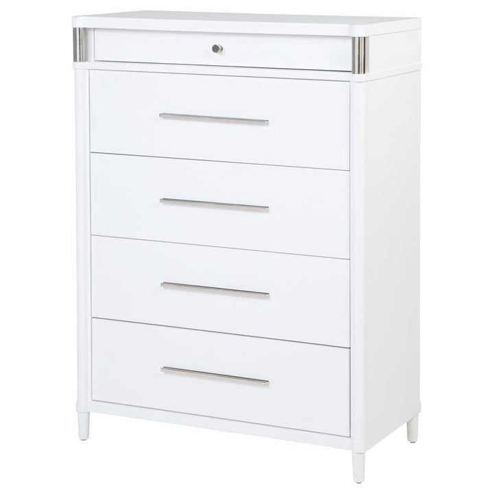 Gracemont - 5 - Drawer Bedroom Chest Of Drawers - White Accent Chest modern furniture Contempo Furniture