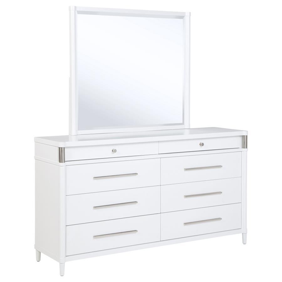 Gracemont - 8 - Drawer Bedroom Dresser With Mirror - White Dresser & Mirror modern furniture Contempo Furniture