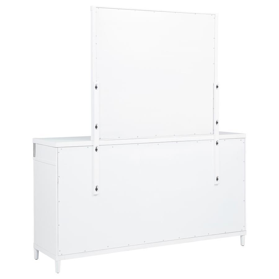 Gracemont - 8 - Drawer Bedroom Dresser With Mirror - White Dresser & Mirror modern furniture Contempo Furniture