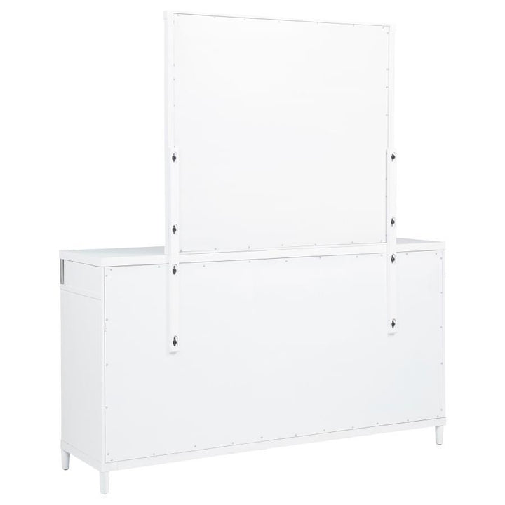 Gracemont - 8 - Drawer Bedroom Dresser With Mirror - White Dresser &amp; Mirror modern furniture Contempo Furniture