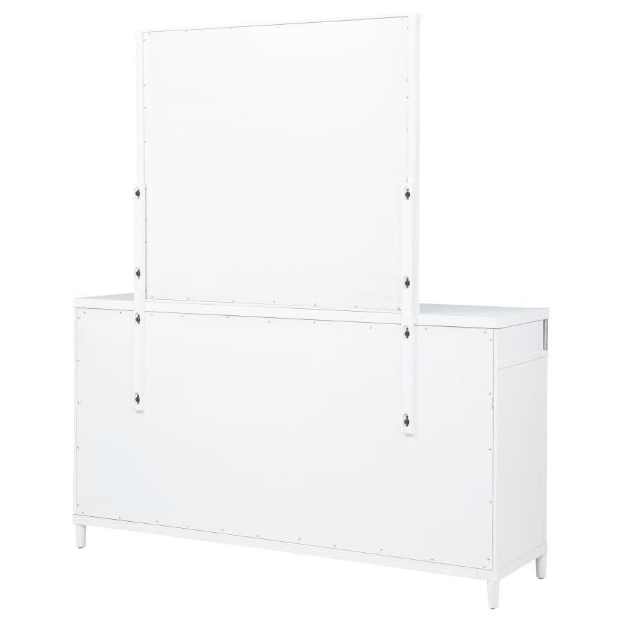 Gracemont - 8 - Drawer Bedroom Dresser With Mirror - White Dresser & Mirror modern furniture Contempo Furniture