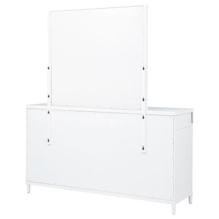 Gracemont - 8 - Drawer Bedroom Dresser With Mirror - White Dresser &amp; Mirror modern furniture Contempo Furniture