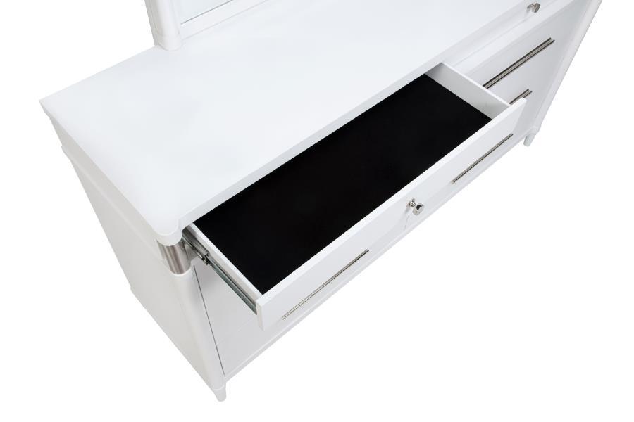 Gracemont - 8 - Drawer Bedroom Dresser With Mirror - White Dresser & Mirror modern furniture Contempo Furniture