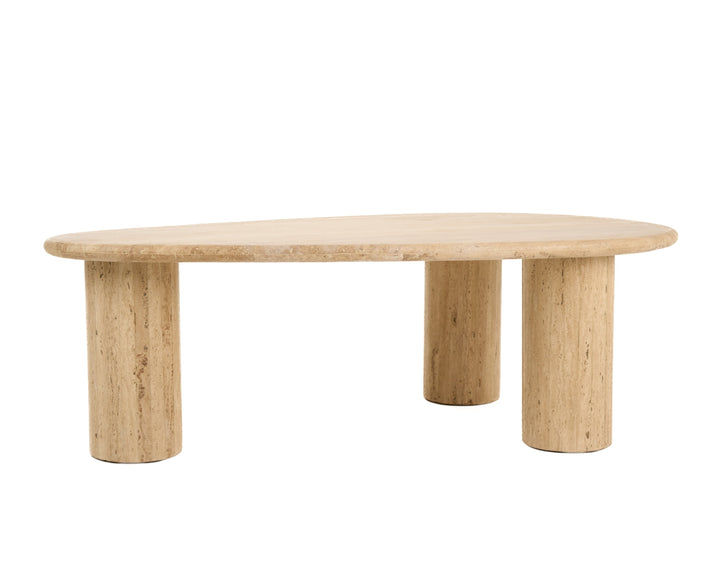 Gracemont - Modern Travertine Marble Freeform Coffee Table