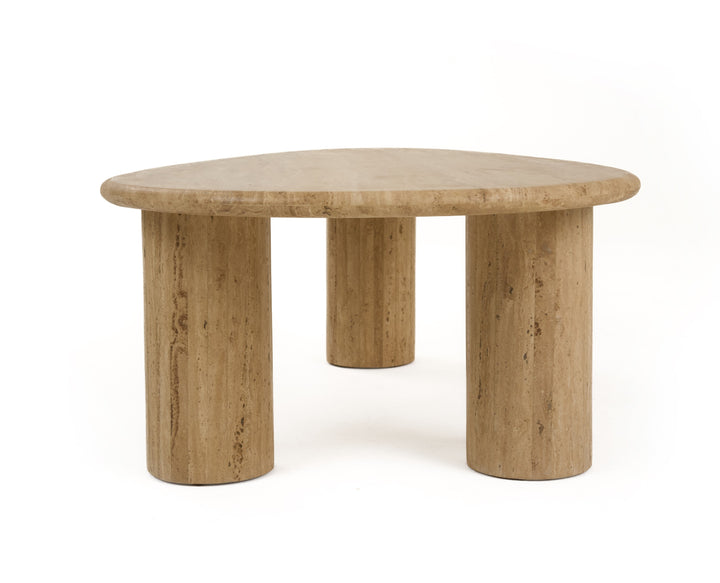 Gracemont - Modern Travertine Marble Freeform Coffee Table