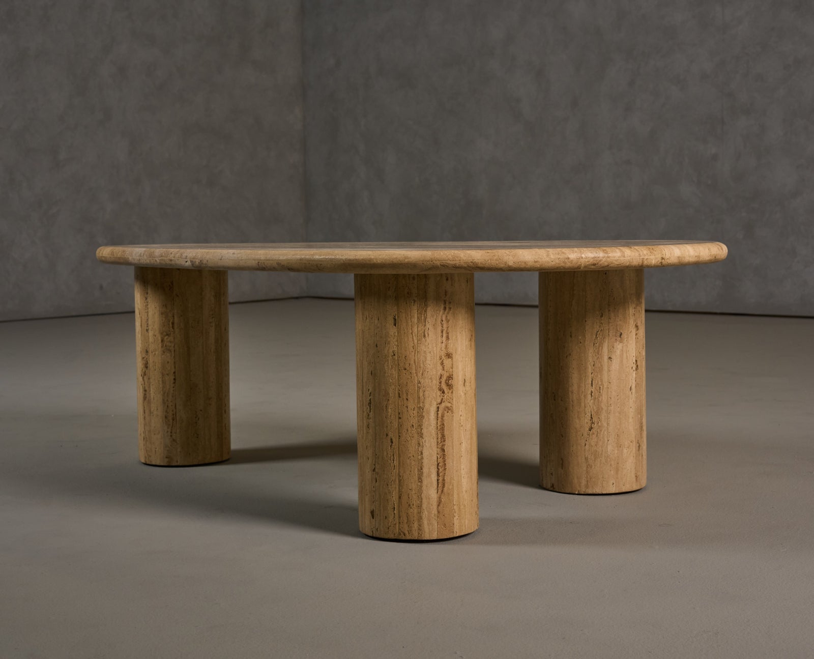Gracemont - Modern Travertine Marble Freeform Coffee Table
