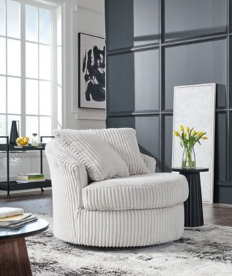Gramwell Swivel Accent Chair - Pearl Silver Swivel Chair modern furniture Contempo Furniture