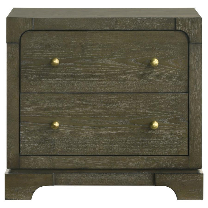 Gran Park - 2 - Drawer Nightstand Bedside Table - Dark Cocoa Nightstand w/ Charging Station modern furniture Contempo Furniture