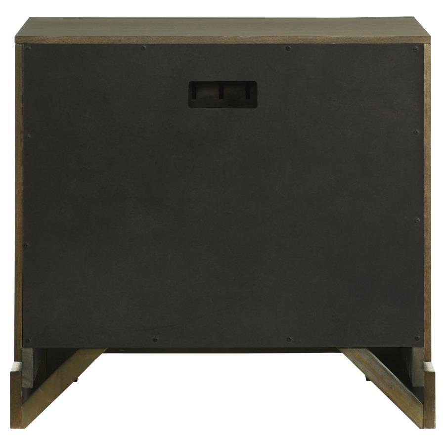 Gran Park - 2 - Drawer Nightstand Bedside Table - Dark Cocoa Nightstand w/ Charging Station modern furniture Contempo Furniture