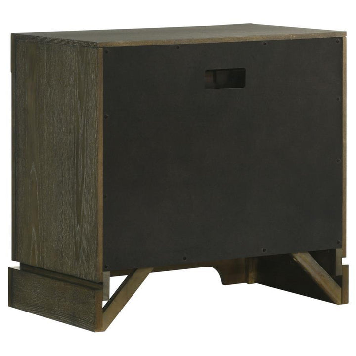 Gran Park - 2 - Drawer Nightstand Bedside Table - Dark Cocoa Nightstand w/ Charging Station modern furniture Contempo Furniture
