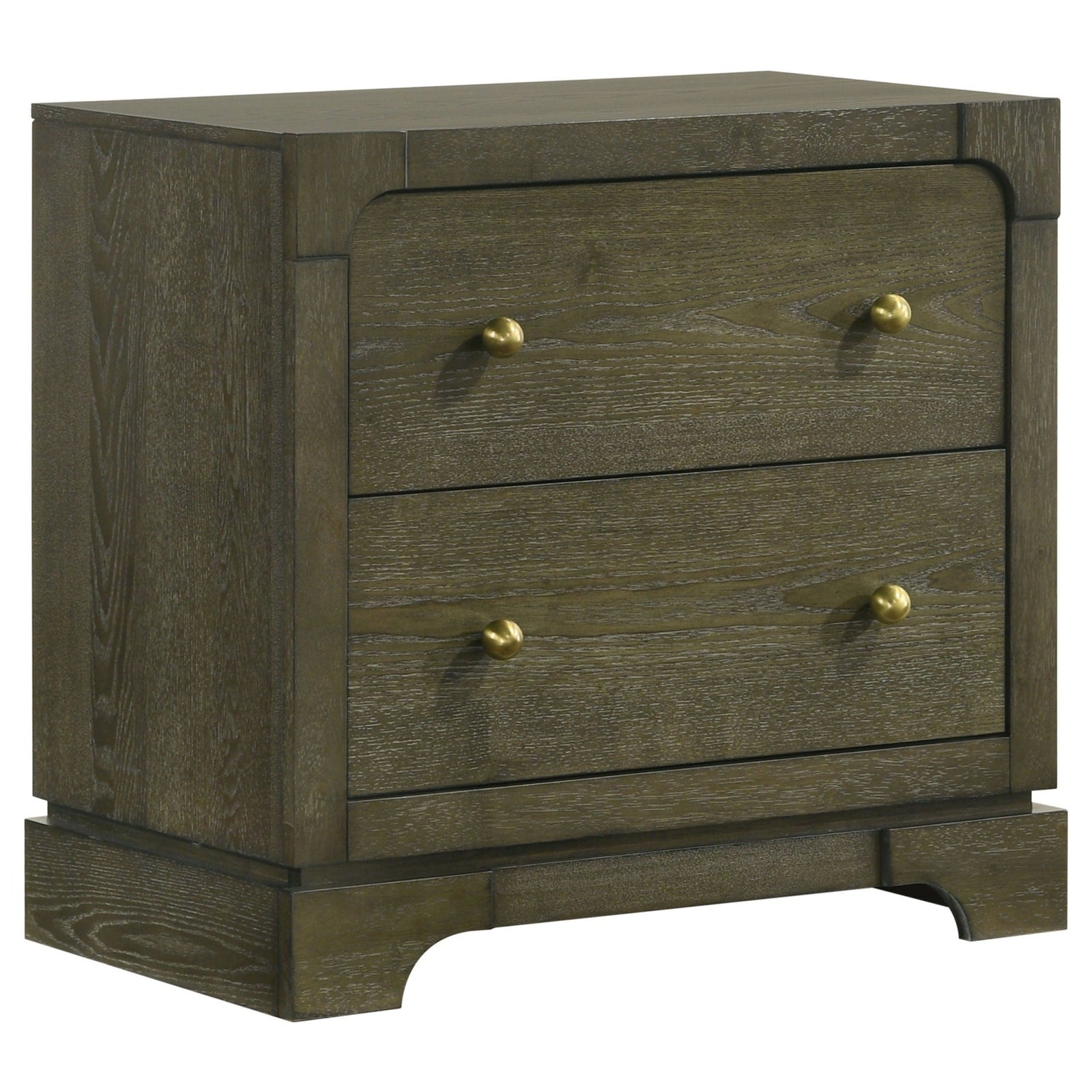Gran Park - 2 - Drawer Nightstand Bedside Table - Dark Cocoa Nightstand w/ Charging Station modern furniture Contempo Furniture