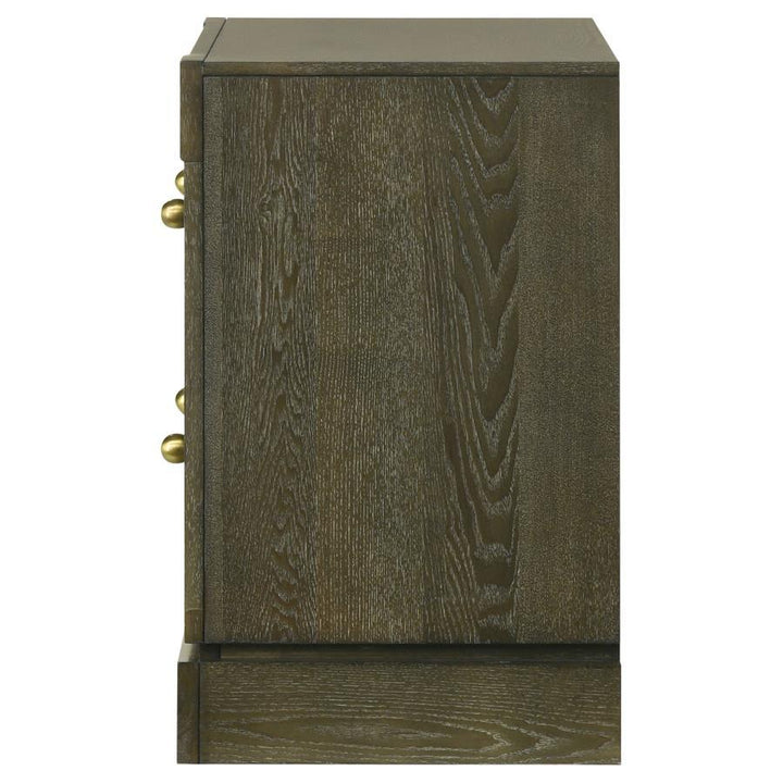Gran Park - 2 - Drawer Nightstand Bedside Table - Dark Cocoa Nightstand w/ Charging Station modern furniture Contempo Furniture