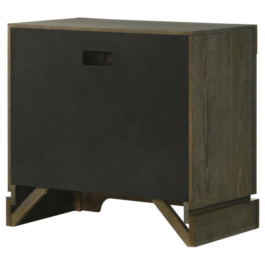 Gran Park - 2 - Drawer Nightstand Bedside Table - Dark Cocoa Nightstand w/ Charging Station modern furniture Contempo Furniture