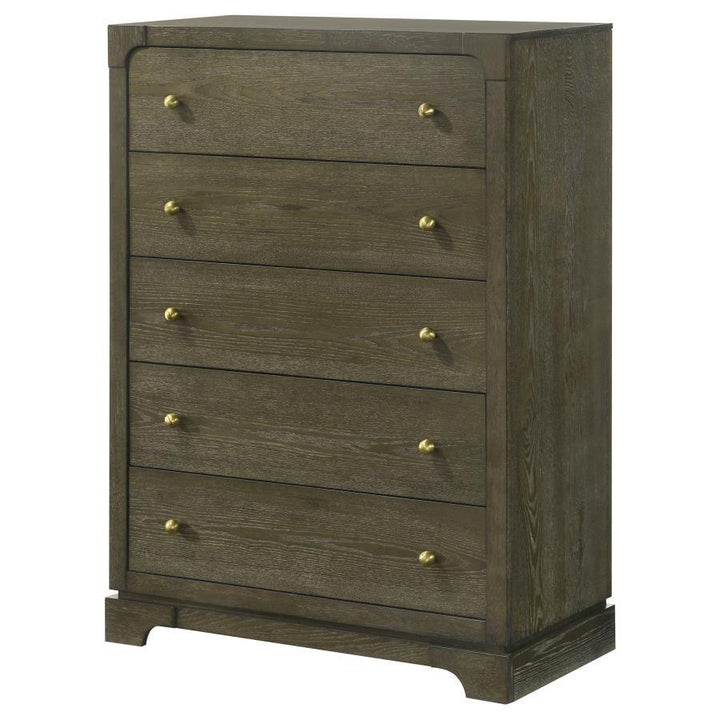 Gran Park - 5 - Drawer Bedroom Chest Of Drawers - Dark Cocoa Accent Chest modern furniture Contempo Furniture