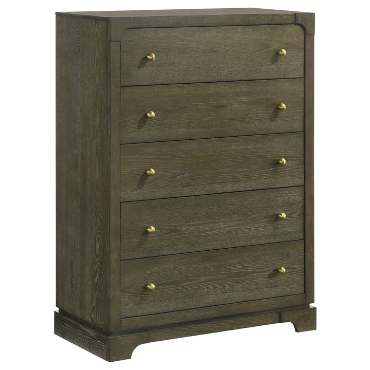 Gran Park - 5 - Drawer Bedroom Chest Of Drawers - Dark Cocoa Accent Chest modern furniture Contempo Furniture
