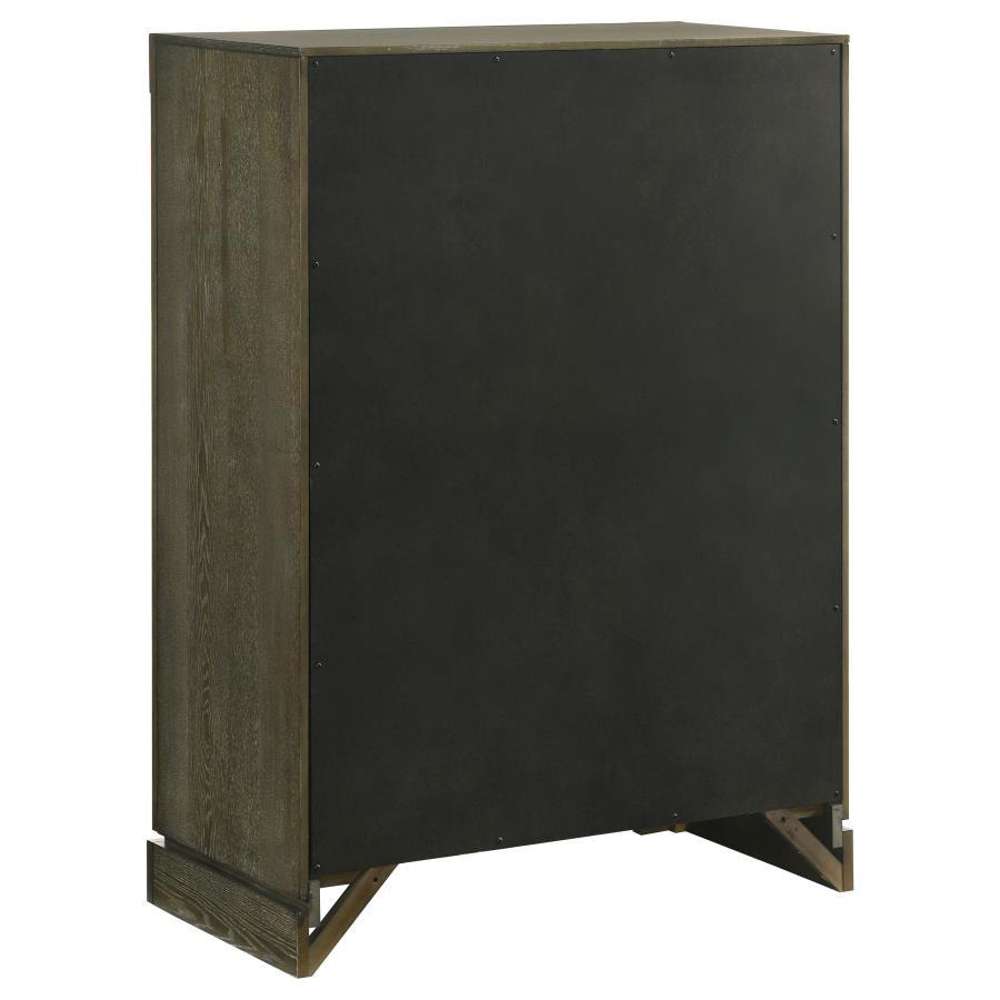 Gran Park - 5 - Drawer Bedroom Chest Of Drawers - Dark Cocoa Accent Chest modern furniture Contempo Furniture