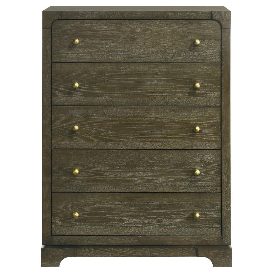 Gran Park - 5 - Drawer Bedroom Chest Of Drawers - Dark Cocoa Accent Chest modern furniture Contempo Furniture