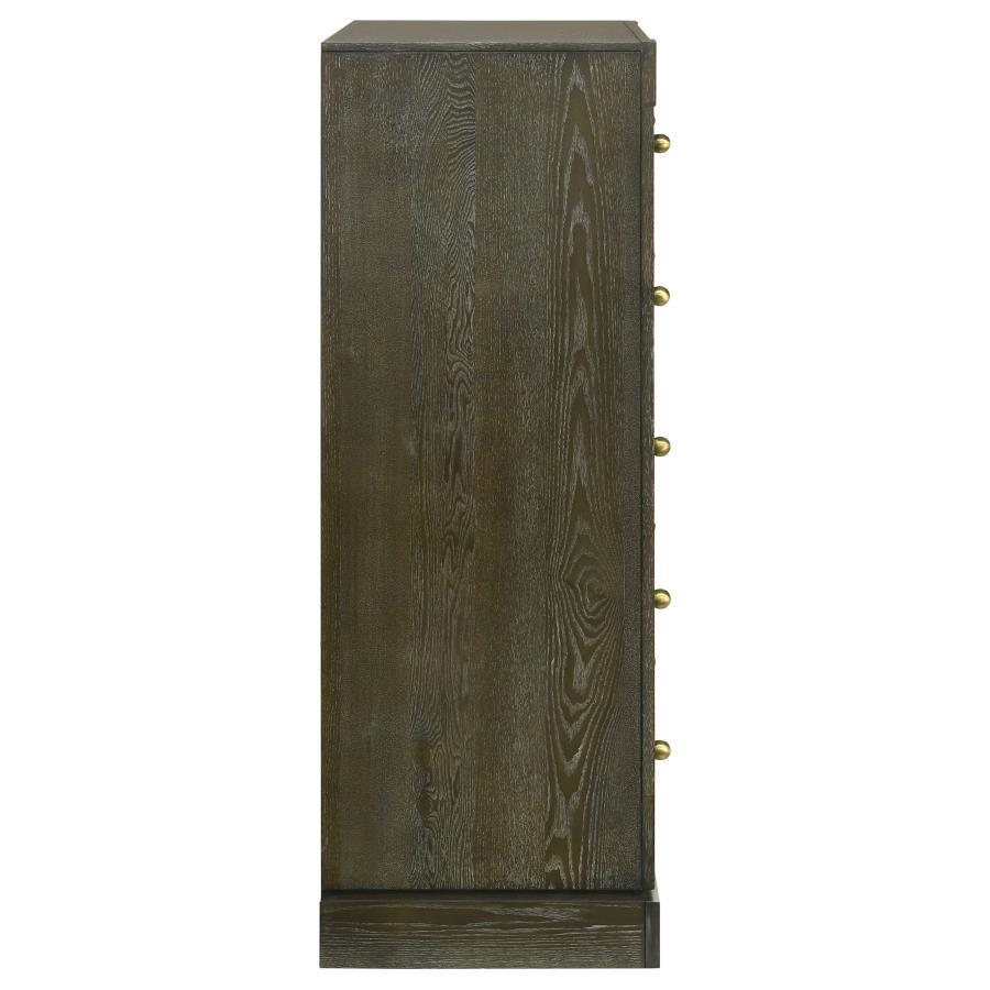 Gran Park - 5 - Drawer Bedroom Chest Of Drawers - Dark Cocoa Accent Chest modern furniture Contempo Furniture
