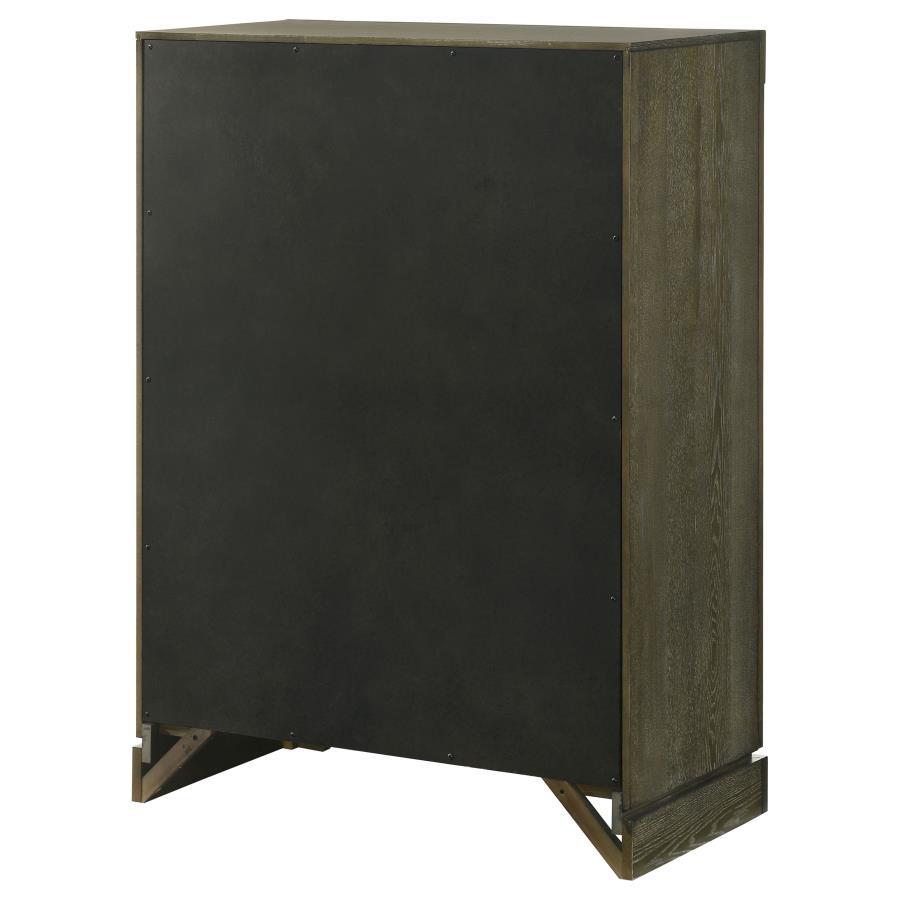 Gran Park - 5 - Drawer Bedroom Chest Of Drawers - Dark Cocoa Accent Chest modern furniture Contempo Furniture