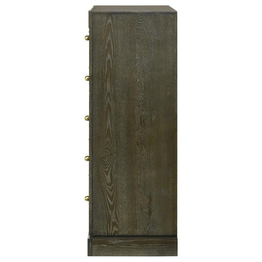 Gran Park - 5 - Drawer Bedroom Chest Of Drawers - Dark Cocoa Accent Chest modern furniture Contempo Furniture