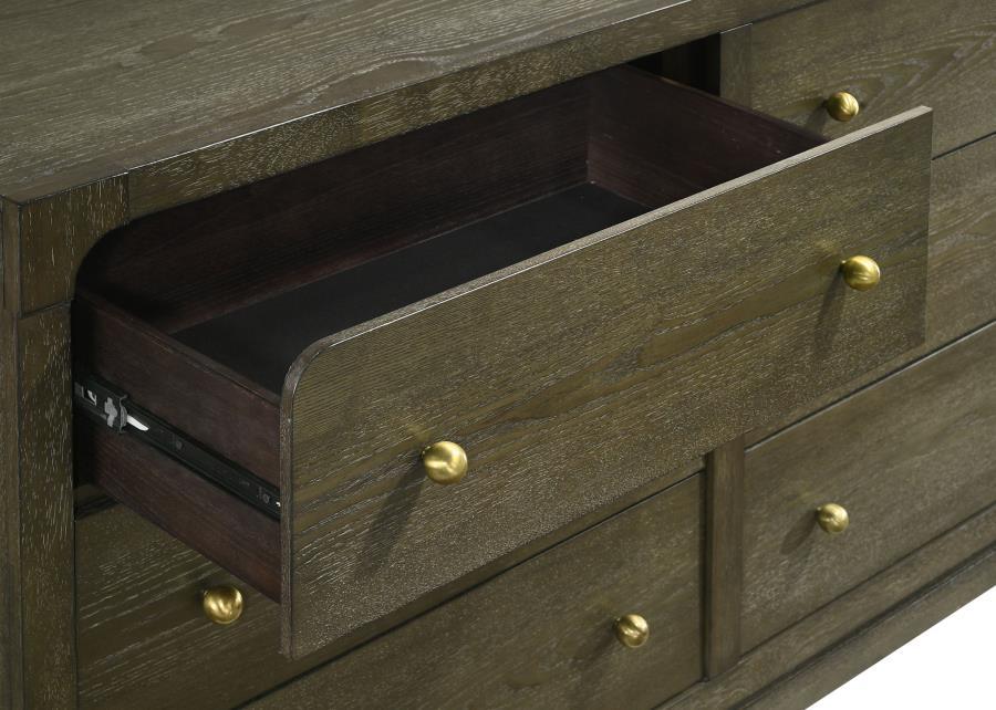 Gran Park - 6 - Drawer Dresser And Mirror - Dark Cocoa Dresser & Mirror modern furniture Contempo Furniture