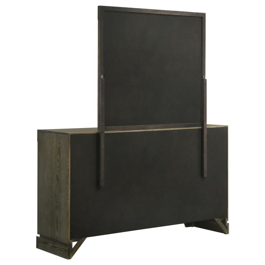 Gran Park - 6 - Drawer Dresser And Mirror - Dark Cocoa Dresser & Mirror modern furniture Contempo Furniture