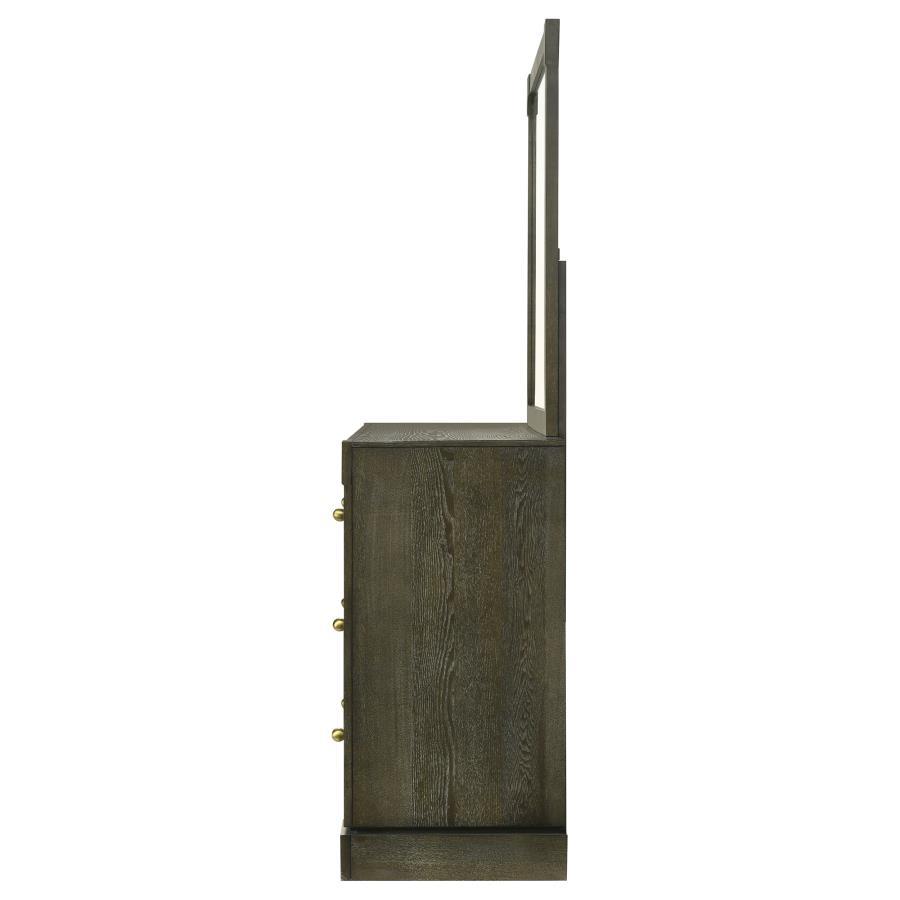 Gran Park - 6 - Drawer Dresser And Mirror - Dark Cocoa Dresser & Mirror modern furniture Contempo Furniture