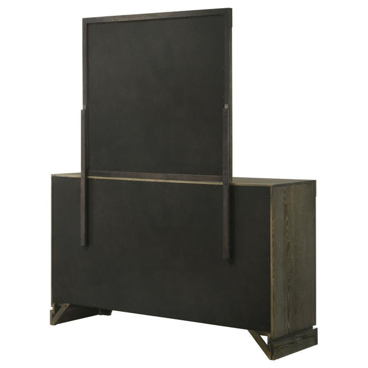 Gran Park - 6 - Drawer Dresser And Mirror - Dark Cocoa Dresser &amp; Mirror modern furniture Contempo Furniture