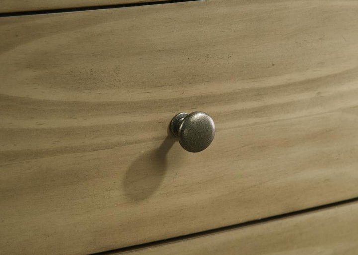 Granada - 2 - Drawer Glass Top Nightstand - Natural Pine Nightstand w/ Charging Station modern furniture Contempo Furniture