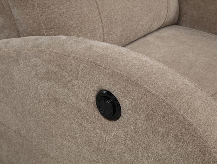 Grant - Fabric Upholstered Power Recliner Chair - Camel Reclining Chair modern furniture Contempo Furniture