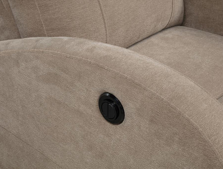 Grant - Fabric Upholstered Power Recliner Chair - Camel Reclining Chair modern furniture Contempo Furniture