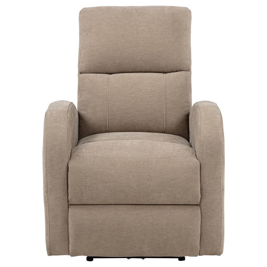 Grant - Fabric Upholstered Power Recliner Chair - Camel Reclining Chair modern furniture Contempo Furniture