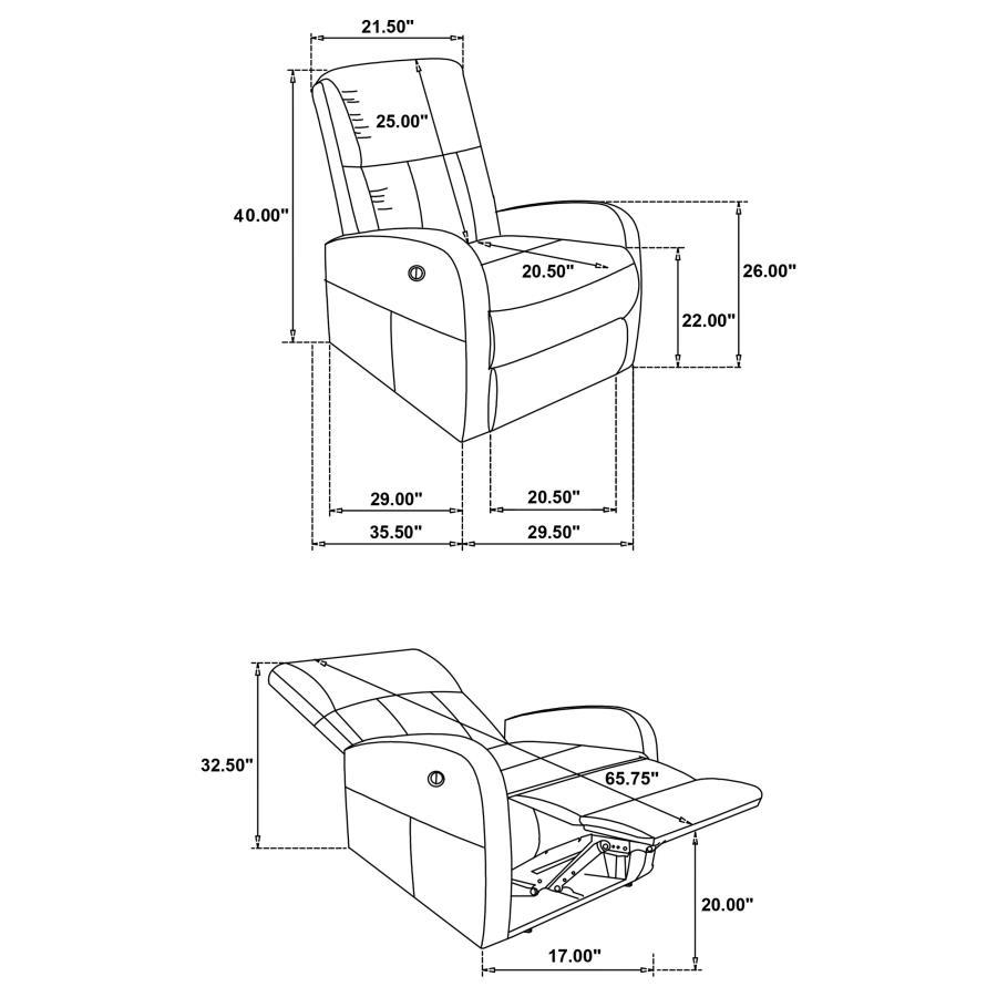 Grant - Fabric Upholstered Power Recliner Chair - Camel Reclining Chair modern furniture Contempo Furniture