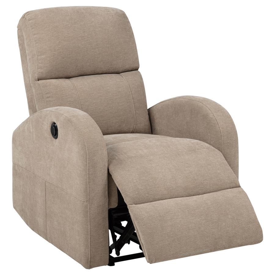 Grant - Fabric Upholstered Power Recliner Chair - Camel Reclining Chair modern furniture Contempo Furniture