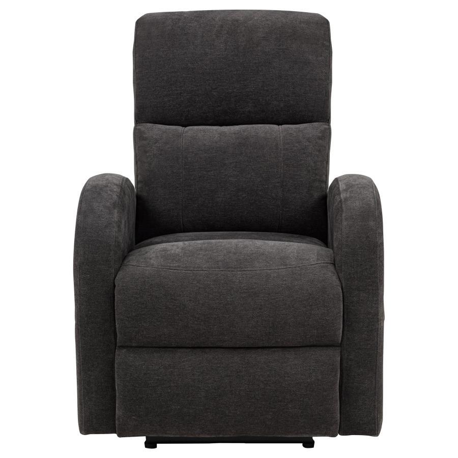 Grant - Fabric Upholstered Power Recliner Chair - Charcoal Gray Reclining Chair modern furniture Contempo Furniture