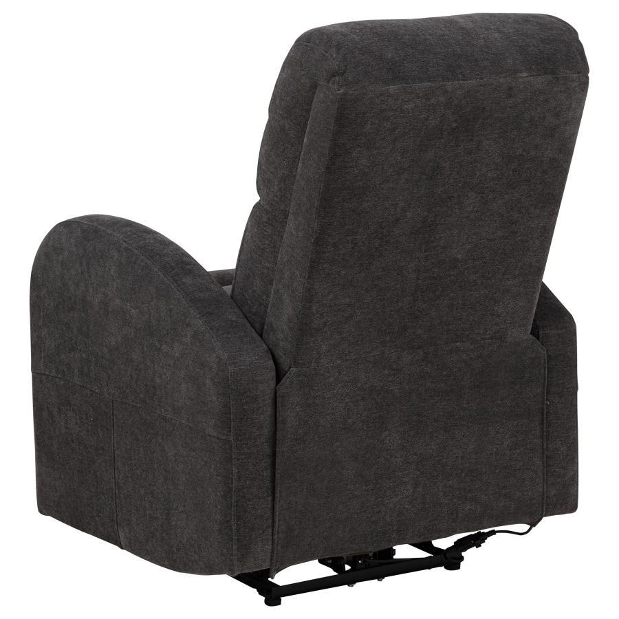 Grant - Fabric Upholstered Power Recliner Chair - Charcoal Gray Reclining Chair modern furniture Contempo Furniture