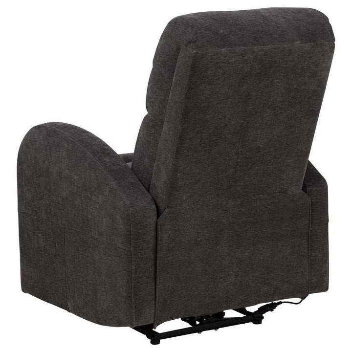 Grant - Fabric Upholstered Power Recliner Chair - Charcoal Gray Reclining Chair modern furniture Contempo Furniture