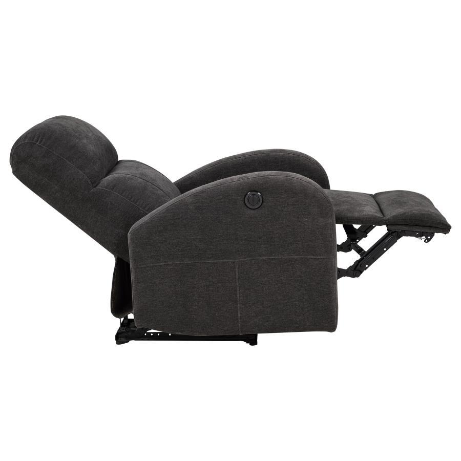 Grant - Fabric Upholstered Power Recliner Chair - Charcoal Gray Reclining Chair modern furniture Contempo Furniture