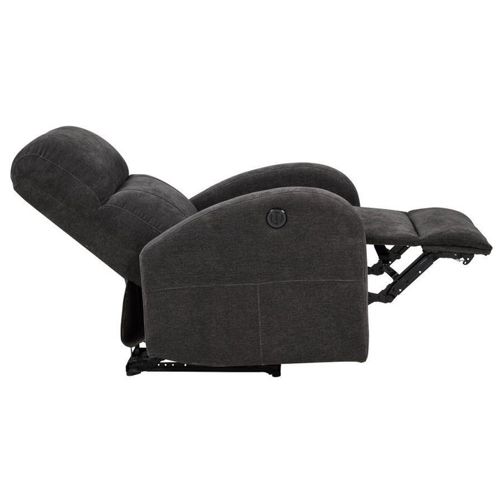 Grant - Fabric Upholstered Power Recliner Chair - Charcoal Gray Reclining Chair modern furniture Contempo Furniture
