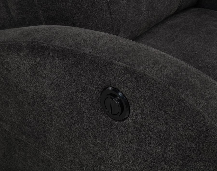 Grant - Fabric Upholstered Power Recliner Chair - Charcoal Gray Reclining Chair modern furniture Contempo Furniture