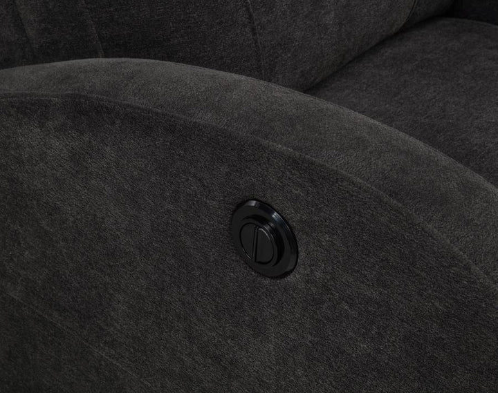 Grant - Fabric Upholstered Power Recliner Chair - Charcoal Gray Reclining Chair modern furniture Contempo Furniture