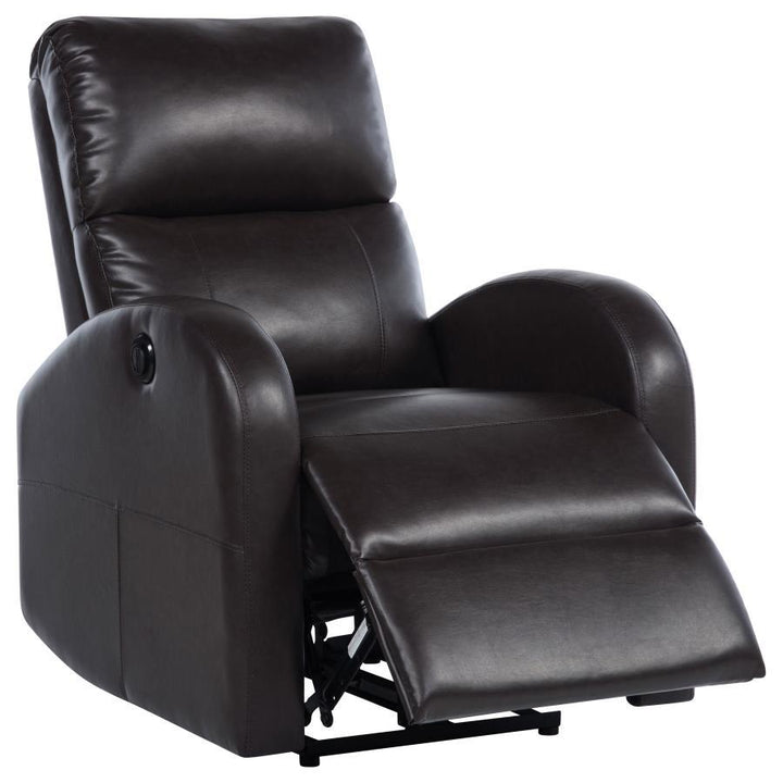 Grant - Upholstered Power Recliner Chair - Brown Reclining Chair modern furniture Contempo Furniture