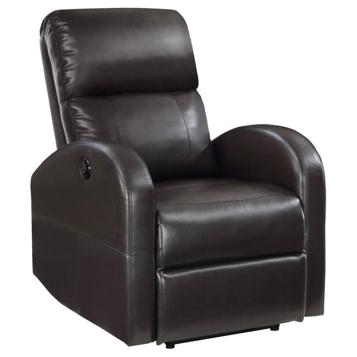 Grant - Upholstered Power Recliner Chair - Brown Reclining Chair modern furniture Contempo Furniture