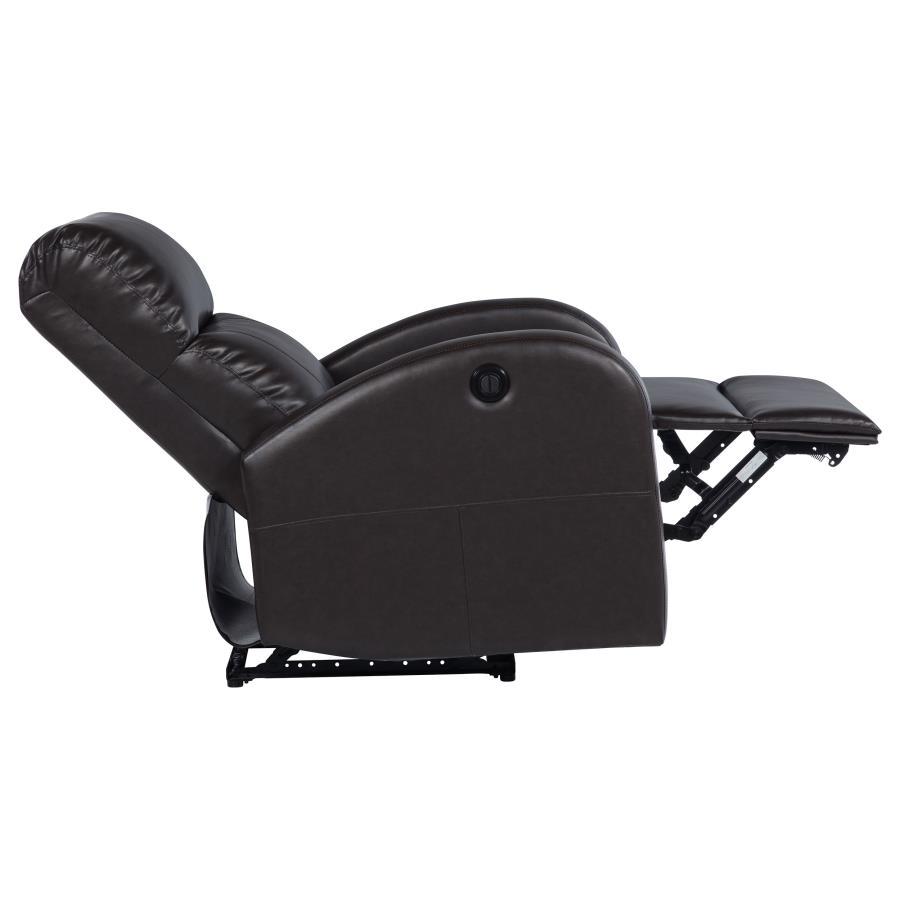 Grant - Upholstered Power Recliner Chair - Brown Reclining Chair modern furniture Contempo Furniture