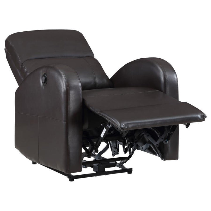 Grant - Upholstered Power Recliner Chair - Brown Reclining Chair modern furniture Contempo Furniture