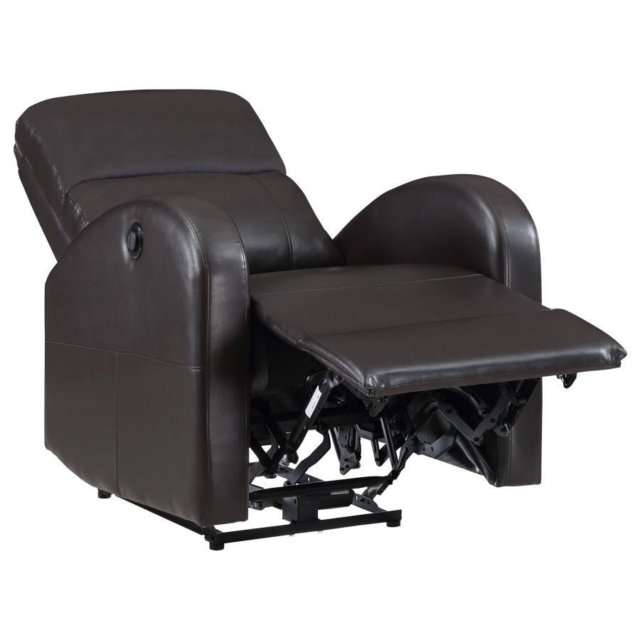 Grant - Upholstered Power Recliner Chair - Brown Reclining Chair modern furniture Contempo Furniture