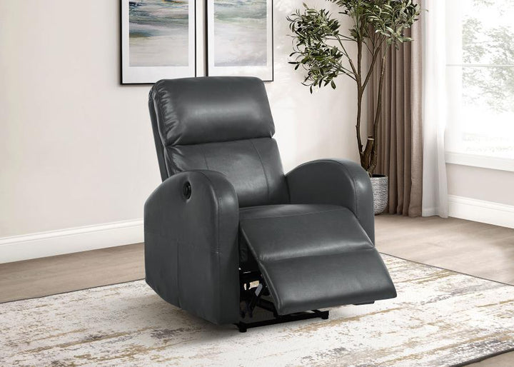 Grant - Upholstered Power Recliner Chair - Gray Reclining Chair modern furniture Contempo Furniture